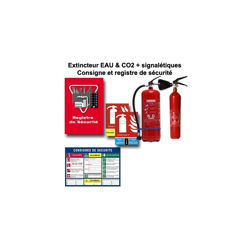 Kit de sécurité incendie professionnel Eau et CO2
