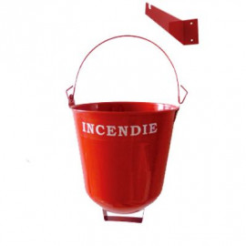 Seau incendie 10 L avec support de fixation