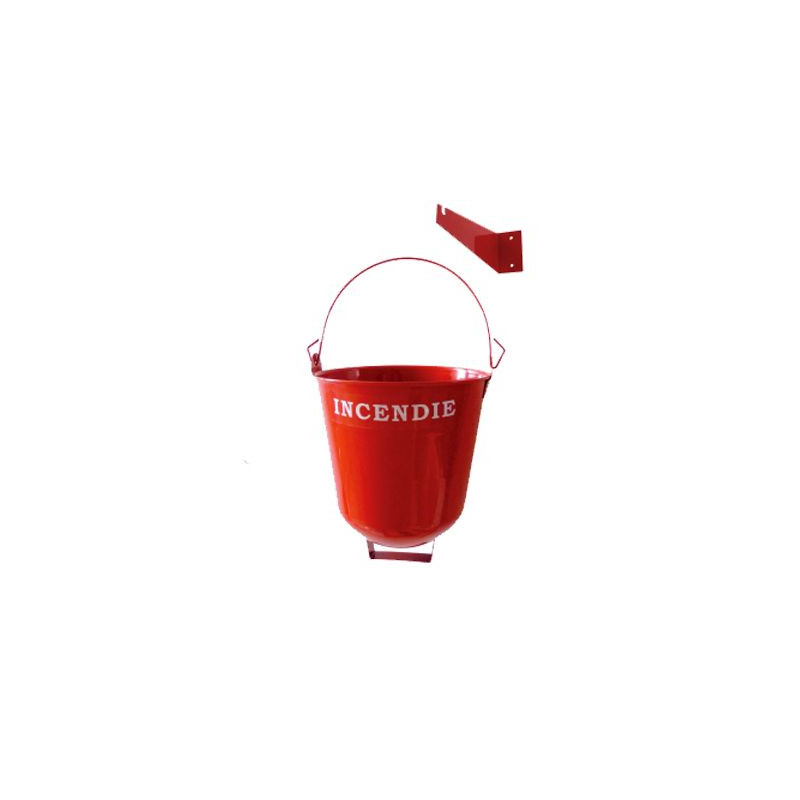 Seau incendie de 10 litres avec son support Seau incendie de 10 litres avec son support