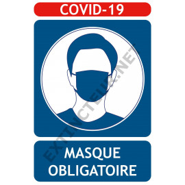 Panneaux COVID-19 port masque grand public obligatoire