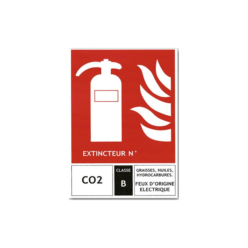 Pack extincteur C02 2kg classe B + panneau extincteur classe B